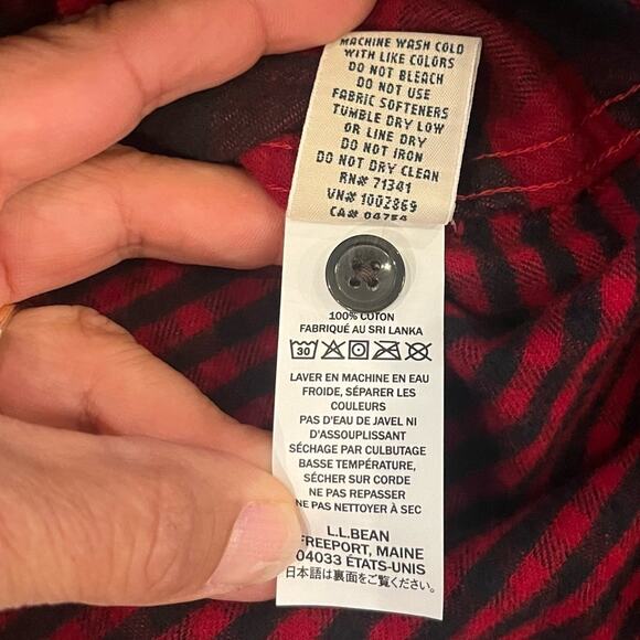 L.L. Bean Relaxed Fit Scotch Plaid Checkered Thick Flannel Shirt Size Small - Picture 7 of 11